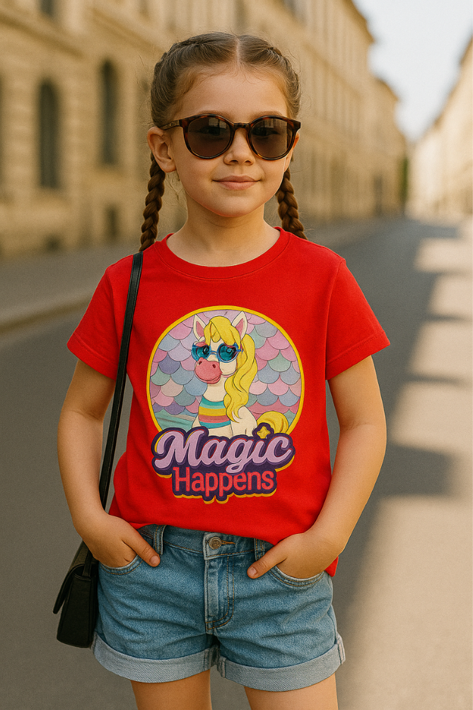Zingle Berry Girl Classic Crew T-Shirt Red