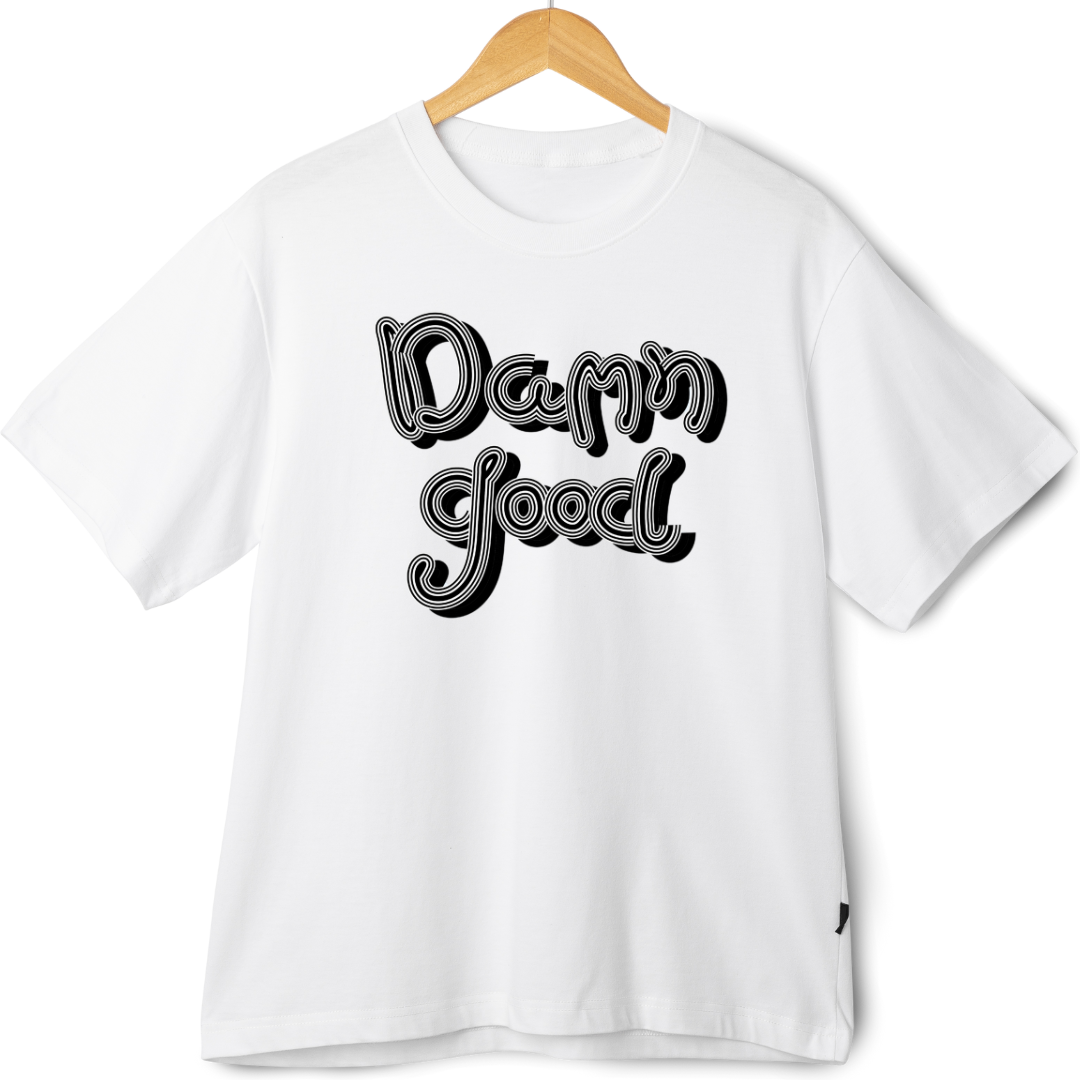 ZingleBerry Oversized ‘Damn Good’ Tee – Unisex Retro Typography Style
