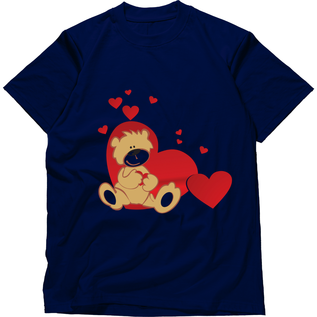 Zingle Berry Classic Crew Printed Navy Blue T-Shirt For Girls