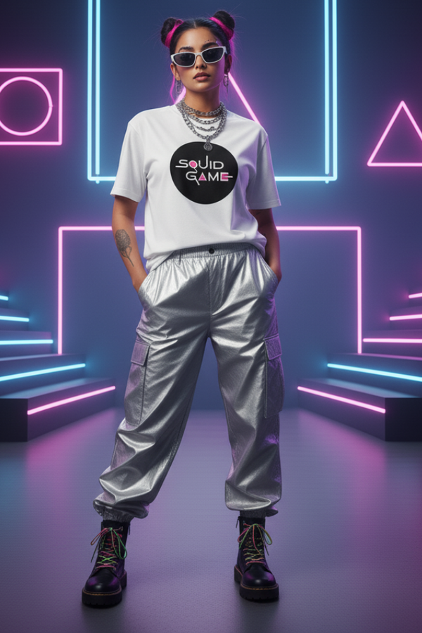 Zingleberry Unisex Oversized Gaming T-Shirt | Premium Cotton Squid Game Esport Tee | Funky Gen Z Street Style