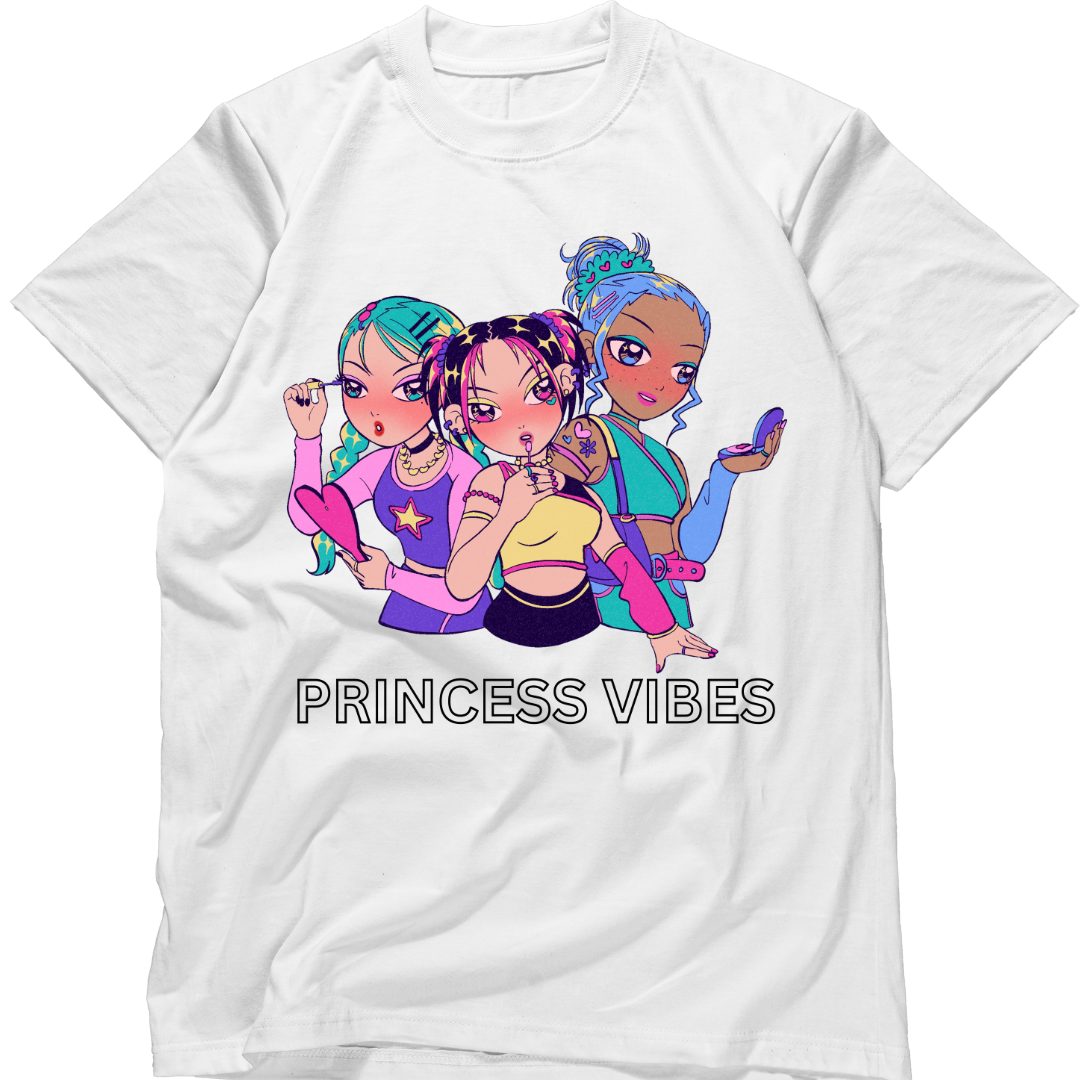 Zingle Berry Princess Vibes White T-Shirt for Girls