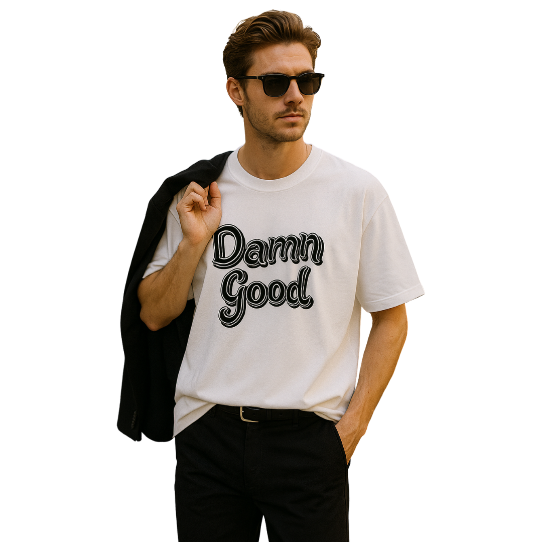 ZingleBerry Oversized ‘Damn Good’ Tee – Unisex Retro Typography Style
