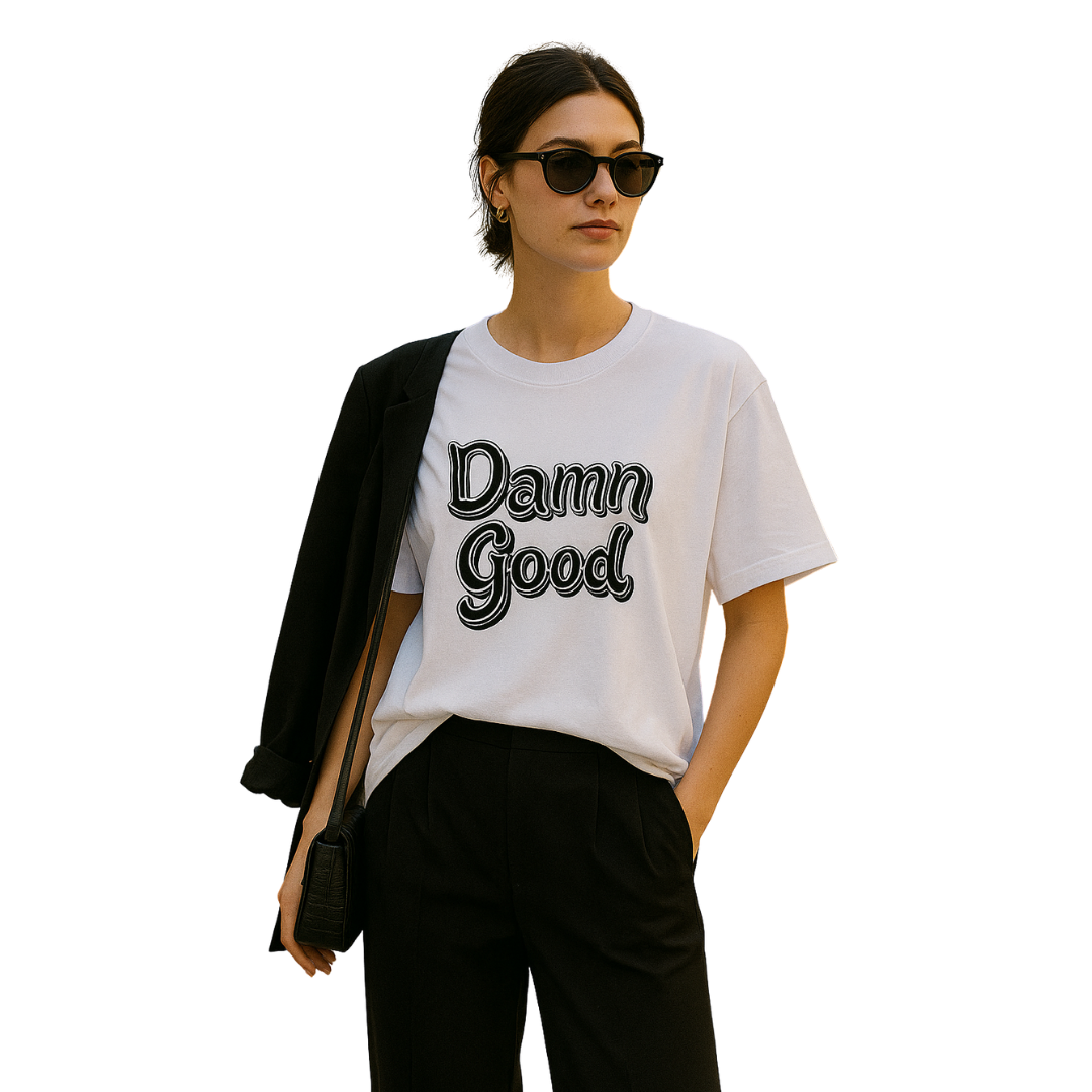 ZingleBerry Oversized ‘Damn Good’ Tee – Unisex Retro Typography Style