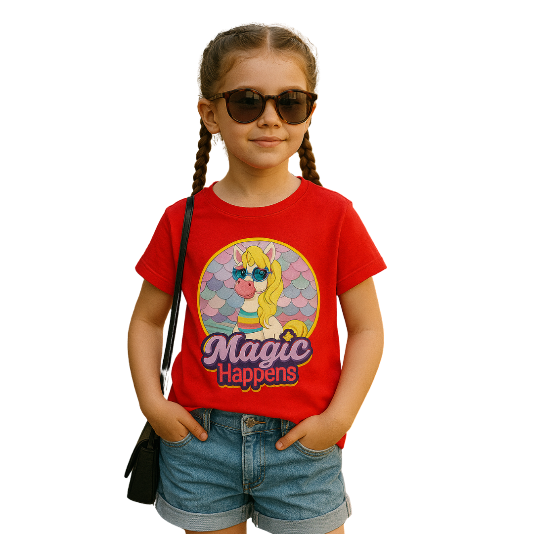Zingle Berry Girl Classic Crew T-Shirt Red