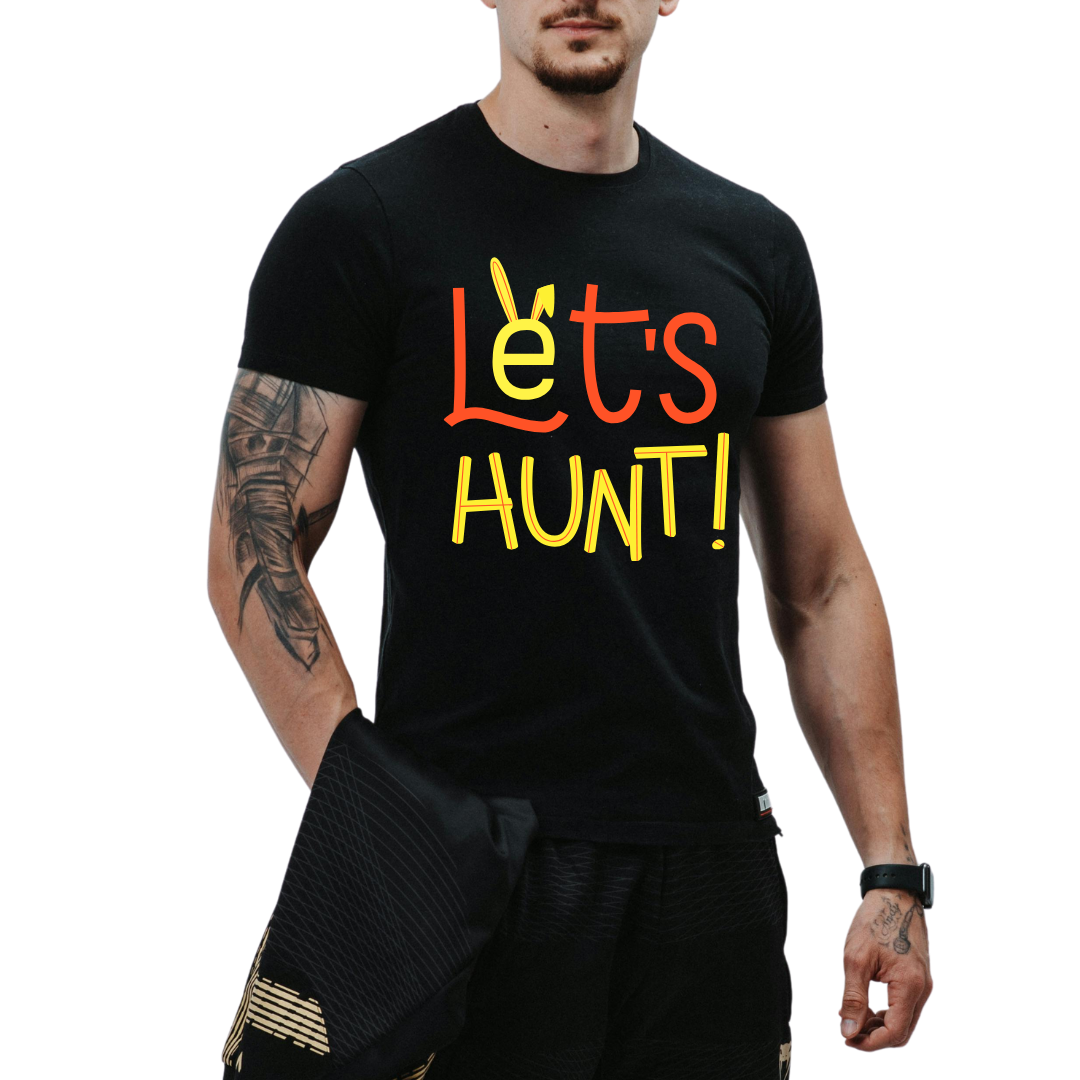 Easter Bunny T-Shirts – Let’s Hunt Graphic in Black