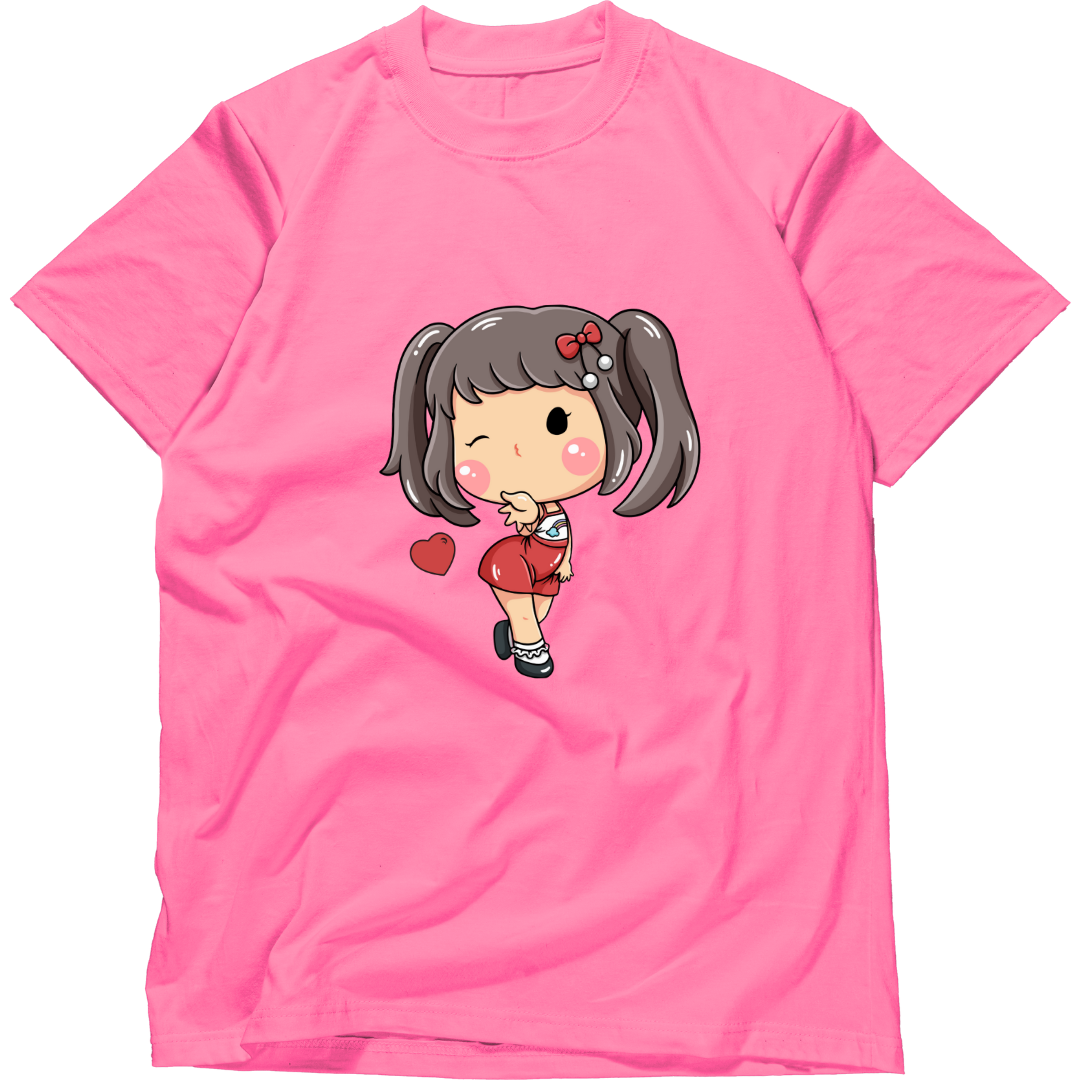 Zingle Berry Girl Classic Crew T-Shirt Pink