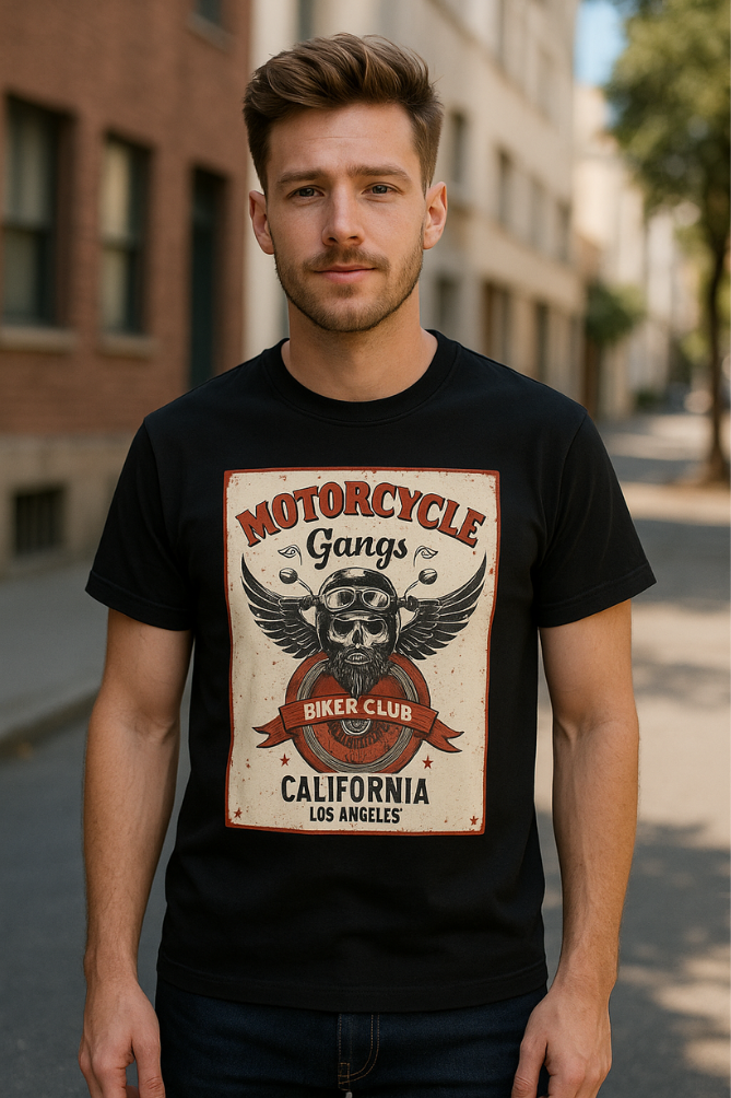 Ride Hard Vintage Biker T-Shirt – California Motorcycle Club Design