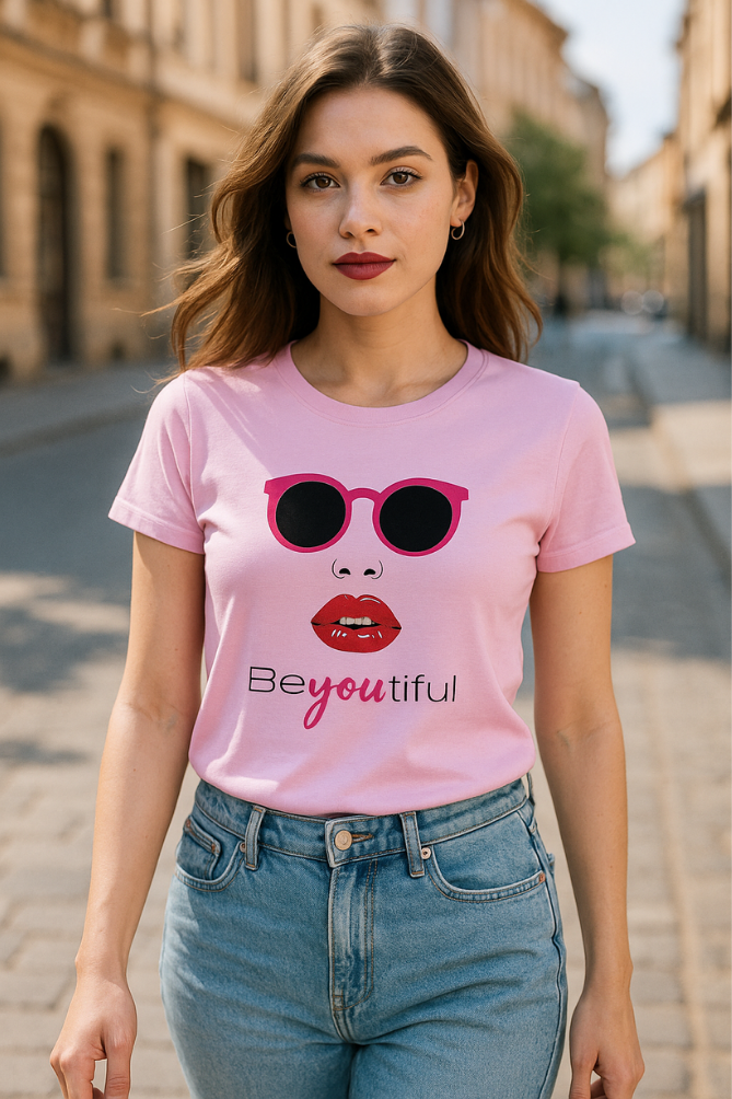 Zingleberry Women's Cotton Pink Tee – Bold & BeYOUtiful Edition