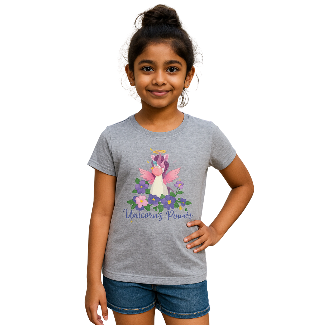 Zingle Berry Girl Classic Crew T-Shirt Grey Melange