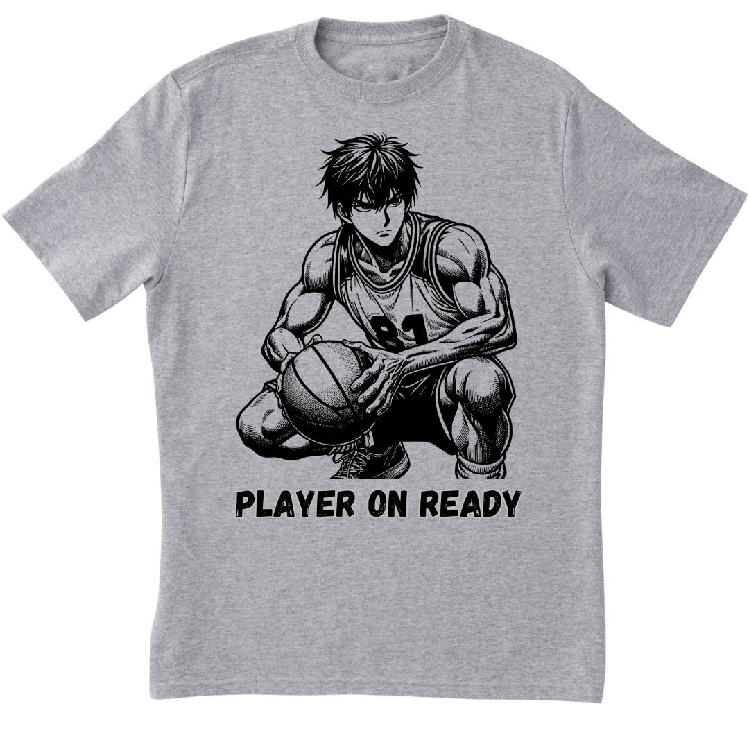 Zingle Berry Player On Ready Grey Melange T-Shirt For Boys
