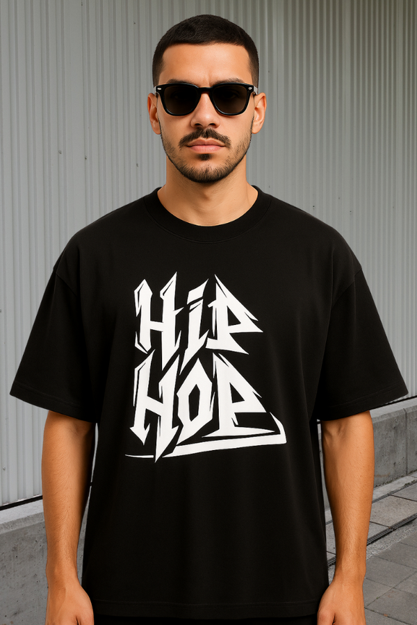 Zingleberry Hip Hop Oversized Black Tee – Graphic Print for Men & Women