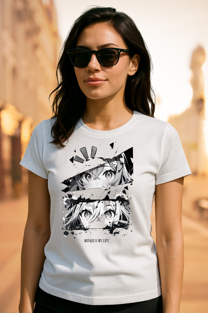 Zingleberry Exclusive Printed Cotton White T-shirt For Women