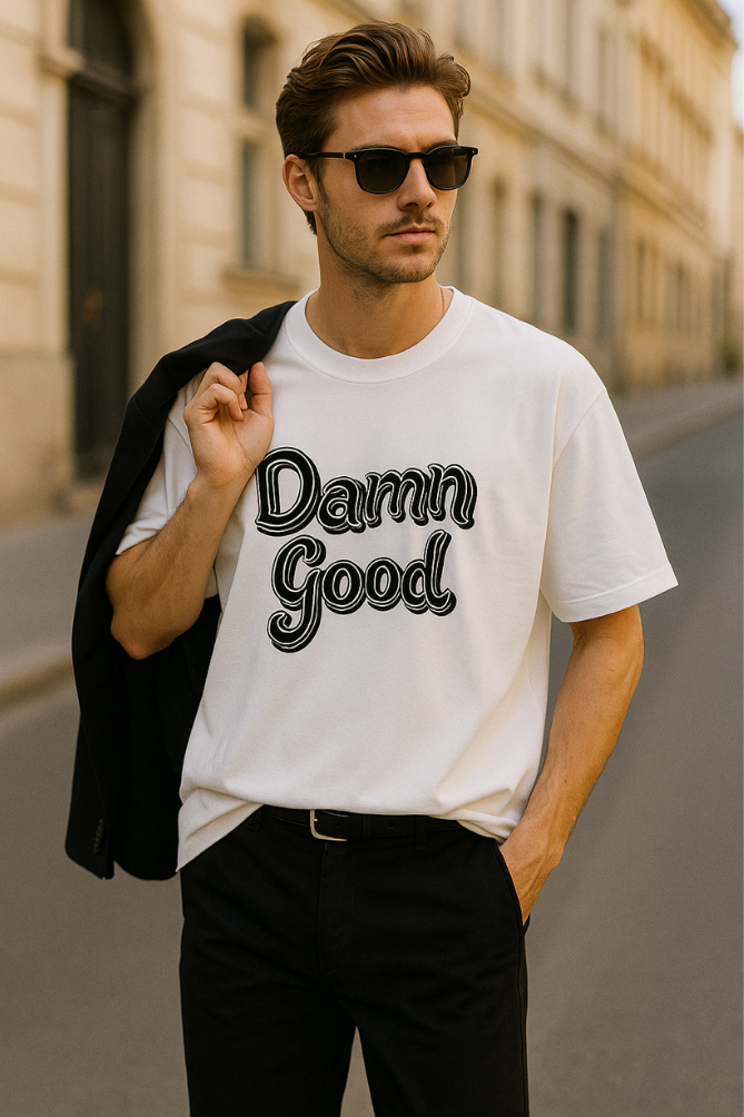 ZingleBerry Oversized ‘Damn Good’ Tee – Unisex Retro Typography Style