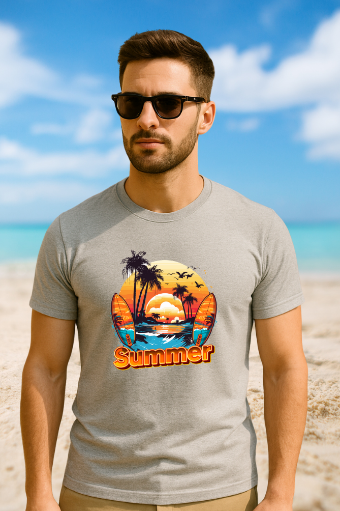 Zingle Berry Exclusive Summer Comfortable Grey Melange T-Shirt For Men