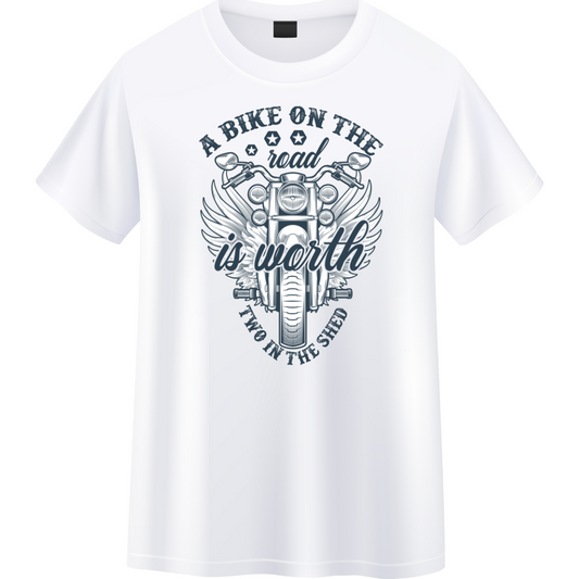 Biker Life Quote T-Shirt – Road Over Shed Motorcycle Graphic Shirt
