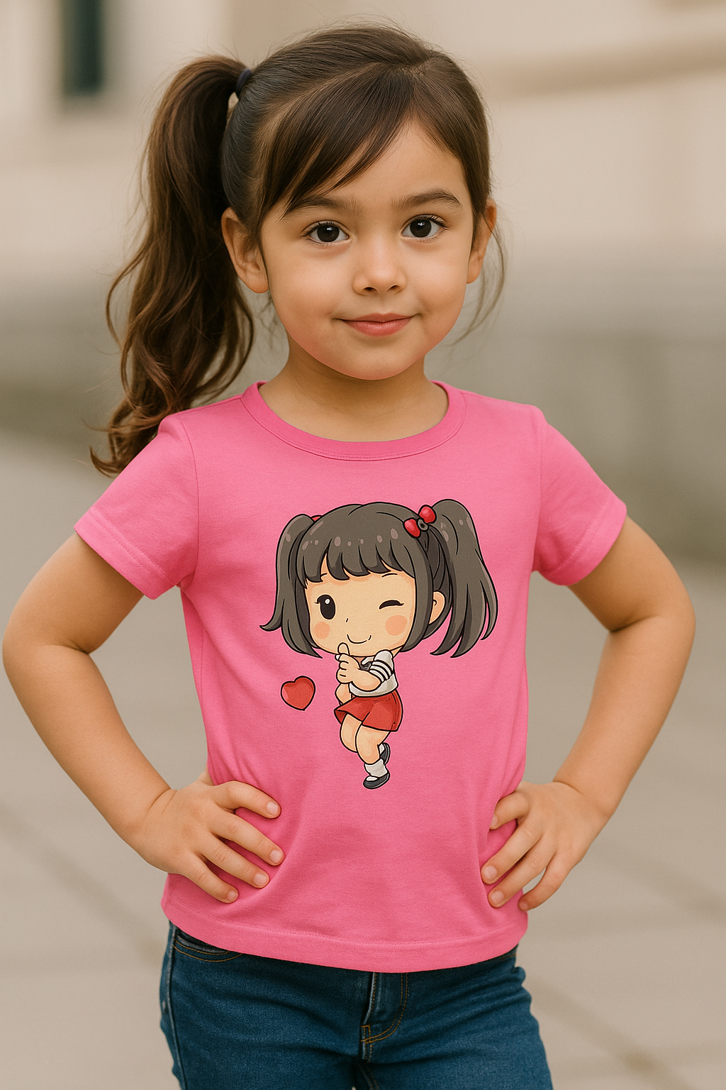 Zingle Berry Girl Classic Crew T-Shirt Pink