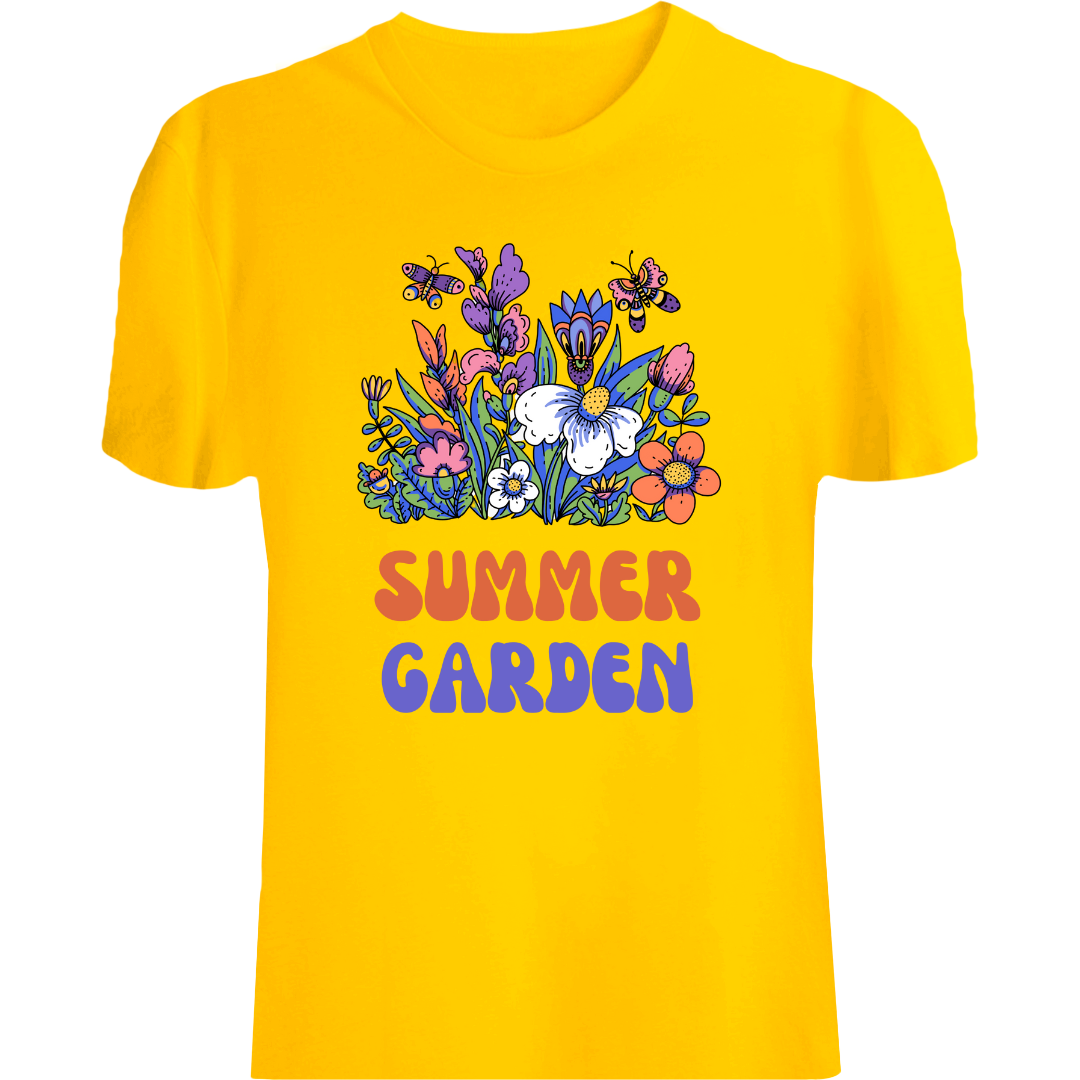 Zingleberry Exclusive Summer Garden Printed Cotton T-shirt For Women