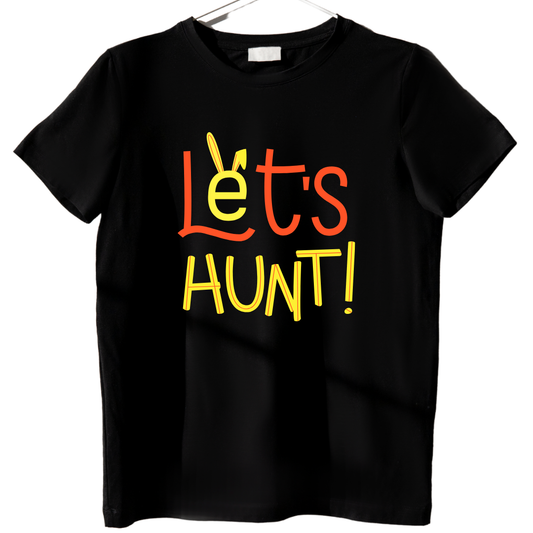Easter Bunny T-Shirts – Let’s Hunt Graphic in Black