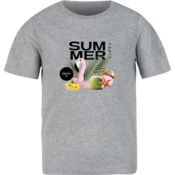 Zingle Berry Exclusive Summer Printed Grey Melange T-Shirt For Women