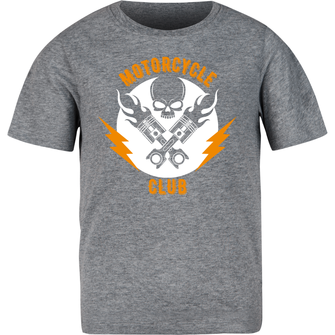 Motocycle Club Dark Grey Melange Biker Premium Cotton T-Shirt For Men