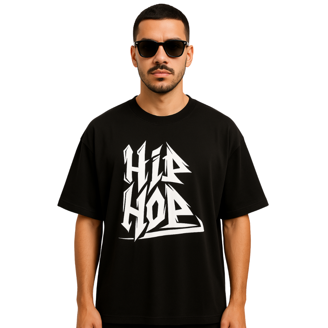 Zingleberry Hip Hop Oversized Black Tee – Graphic Print for Men & Women