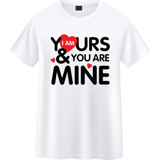 I am yours and you are mine printed couple cotton tshirt