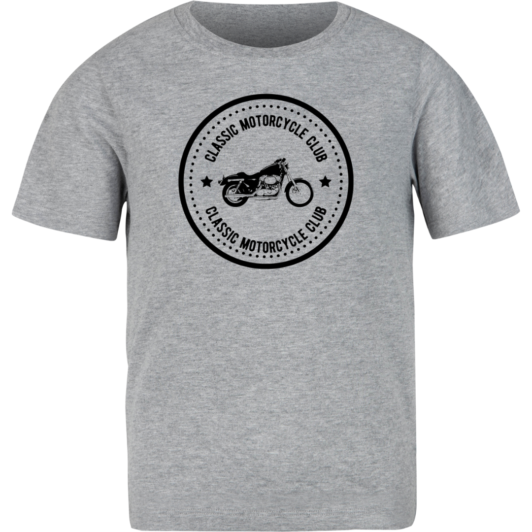 Classic Motorcycle Club Grey Melange Biker Cotton T-shirt For Men