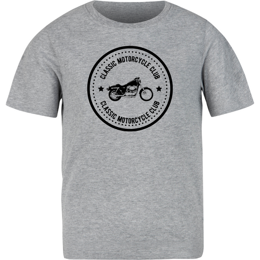 Classic Motorcycle Club Grey Melange Biker Cotton T-shirt For Men