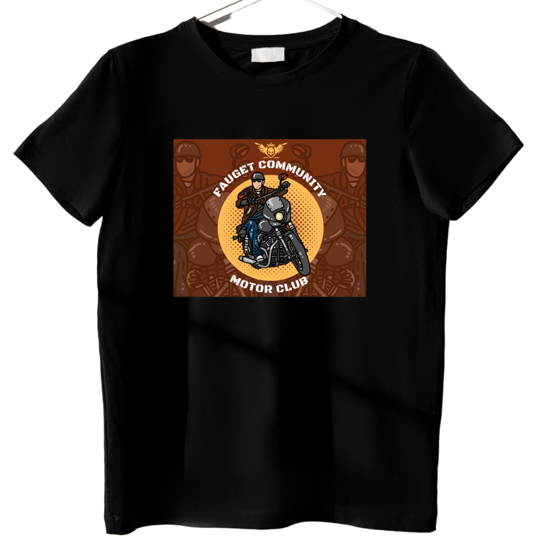 Motor Club Biker Cotton Black Premium T-Shirt For Men