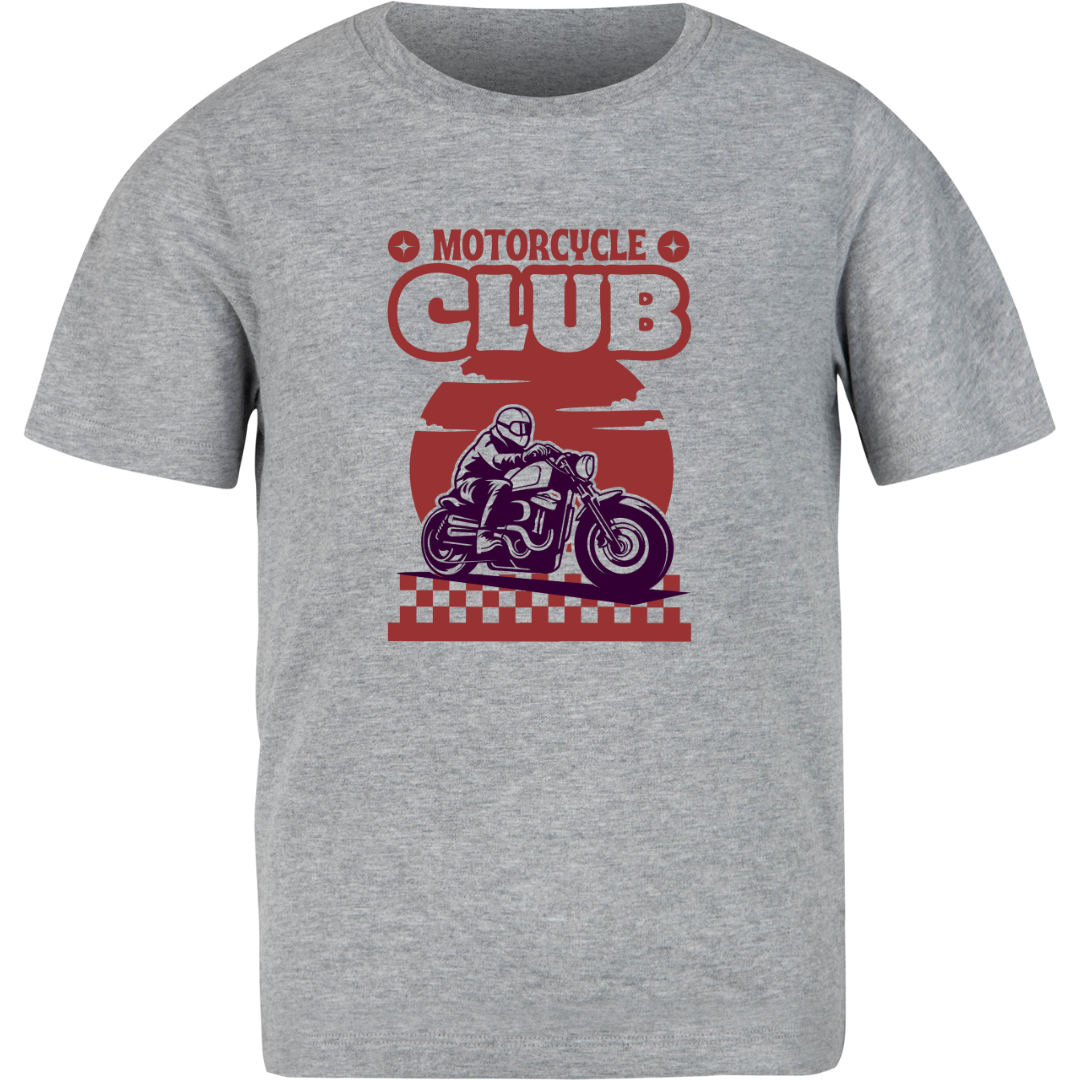 Motor Club Bikers Premium Cotton Grey Melange T-shirt For Men