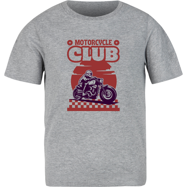 Motor Club Bikers Premium Cotton Grey Melange T-shirt For Men
