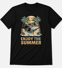 Zingleberry Premium Enjoy The Summer Black T-Shirt For Men