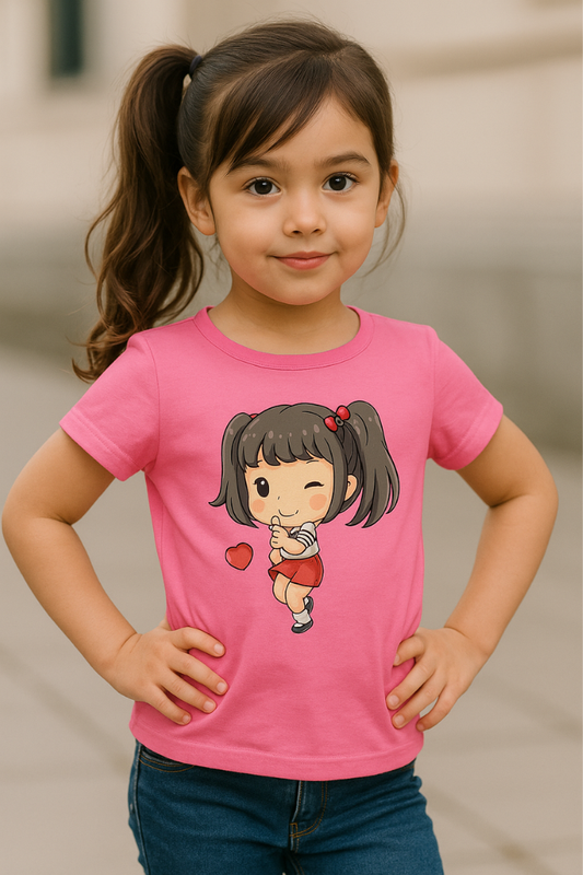 Zingle Berry Girl Classic Crew T-Shirt Pink