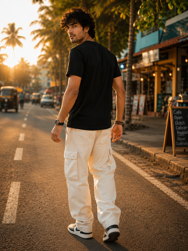 Zingleberry Premium Comfortable Cotton Summer Black T-Shirt For Men