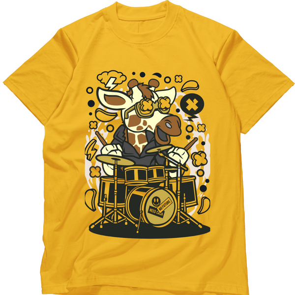 Zingle Berry Classic Crew Printed Mustard Yellow T-Shirt For Boys