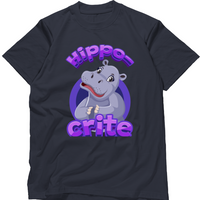 Zingle Berry Hippo Black T-Shirt for Girls