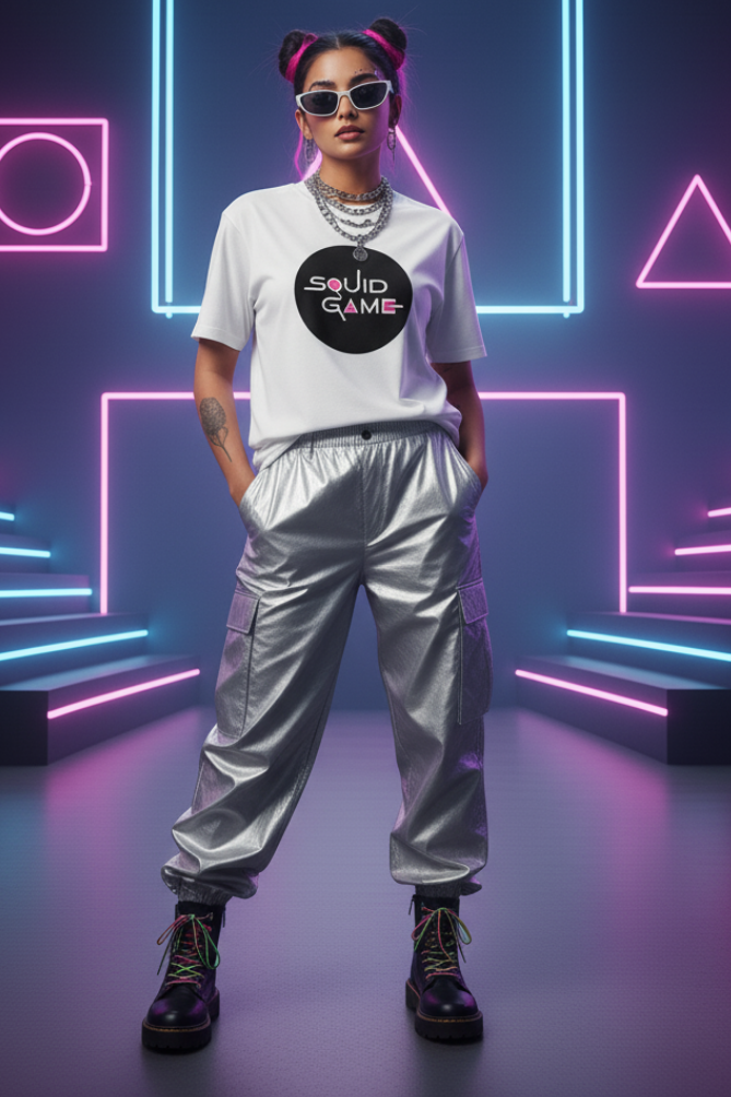 Zingleberry Unisex Oversized Gaming T-Shirt | Premium Cotton Squid Game Esport Tee | Funky Gen Z Street Style