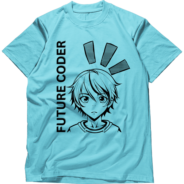 Zingle Berry Future Coder Sky-Blue T-Shirt For Boy's