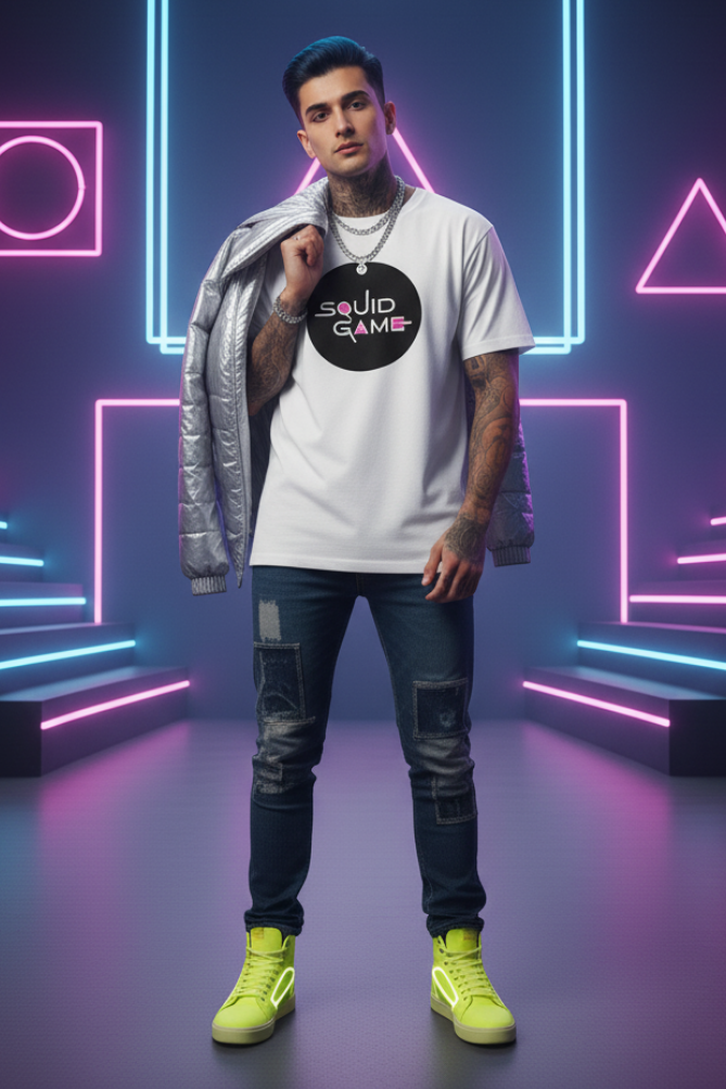 Zingleberry Unisex Oversized Gaming T-Shirt | Premium Cotton Squid Game Esport Tee | Funky Gen Z Street Style