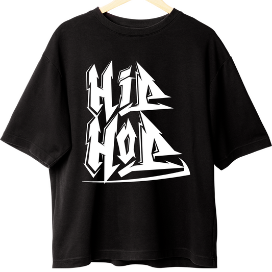 Zingleberry Hip Hop Oversized Black Tee – Graphic Print for Men & Women