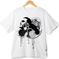 Zingleberry DJ Abstract Face Art T-Shirt – Oversized Comfort Meets Bold Street Style