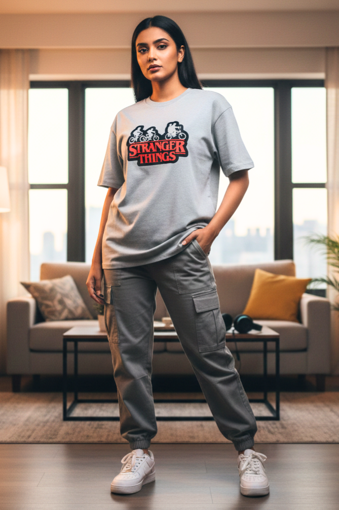 Zingleberry Unisex Stranger Things  Tee | Oversized Fit