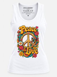 Zingleberry Peace & Love Premium Women’s Cotton Tank Top