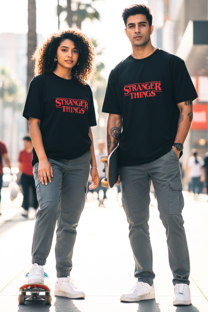 Zingleberry Unisex Oversized Stranger Things Streetwear T-Shirt