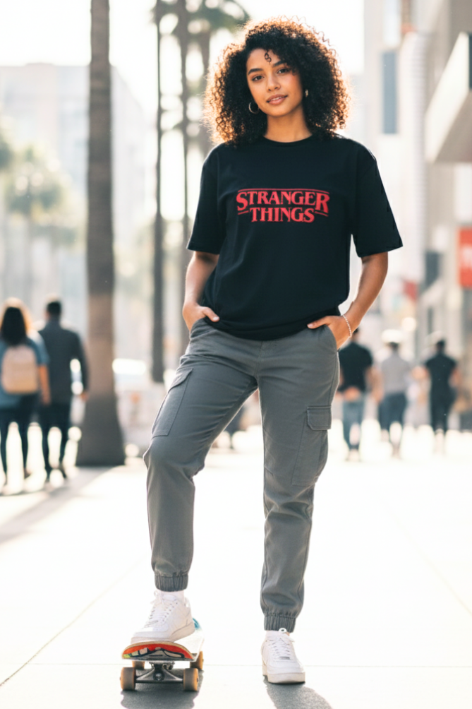 Zingleberry Unisex Oversized Stranger Things Streetwear T-Shirt