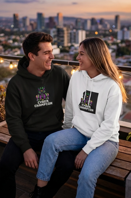 Zingleberry Premium Cyber Champion Unisex Hoodie | 400 GSM Cotton | Oversized Fit | Winter Wear