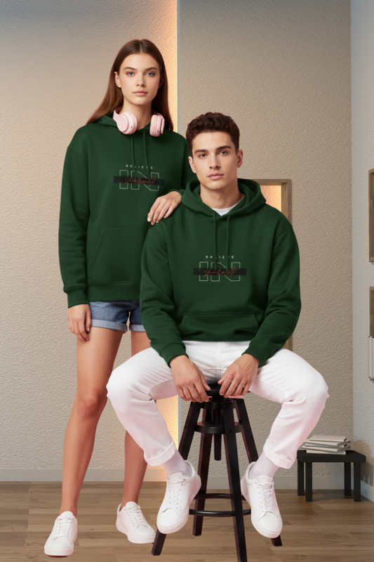 Zingleberry Believe in Yourself Printed Unisex Hoodie | 400 GSM Cotton | Oversized Fit | Green