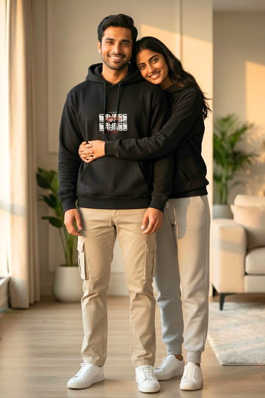 Zingleberry Savage Printed Unisex Hoodie | 400 GSM Cotton | Oversized Fit | Black