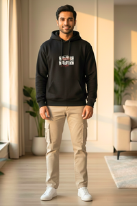 Zingleberry Savage Printed Unisex Hoodie | 400 GSM Cotton | Oversized Fit | Black