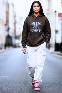 Zingleberry “Skull Power” Acid Wash Hoodie – Oversized Fit for Men & Women
